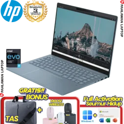 Laptop HP Pavilion Plus 14-EW0021TU Core i5 1335U EVO RAM 16 GB SSD 512 GB Blue GARANSI 2 Tahun