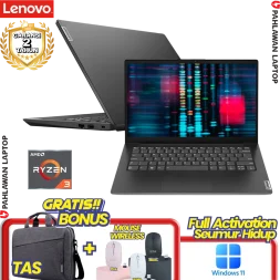 Laptop LENOVO V14-MUID Ryzen 3 7320U RAM 8GB SSD 256 GB Grey GARANSI 2 Tahun