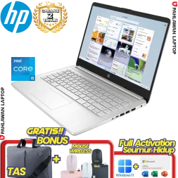 Laptop HP 14S-DQ4016TU Core i5 1155G7 RAM 8 GB SSD 512 GB Silver GARANSI 2 Tahun