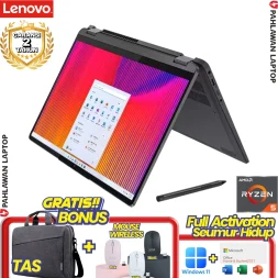 Laptop LENOVO FLEX 5-FXID Flip TouchScreen Ryzen 5 5500U RAM 8 GB SSD 512 GB 14 inch WUXGA IPS Storm Grey GARANSI 2 Tahun